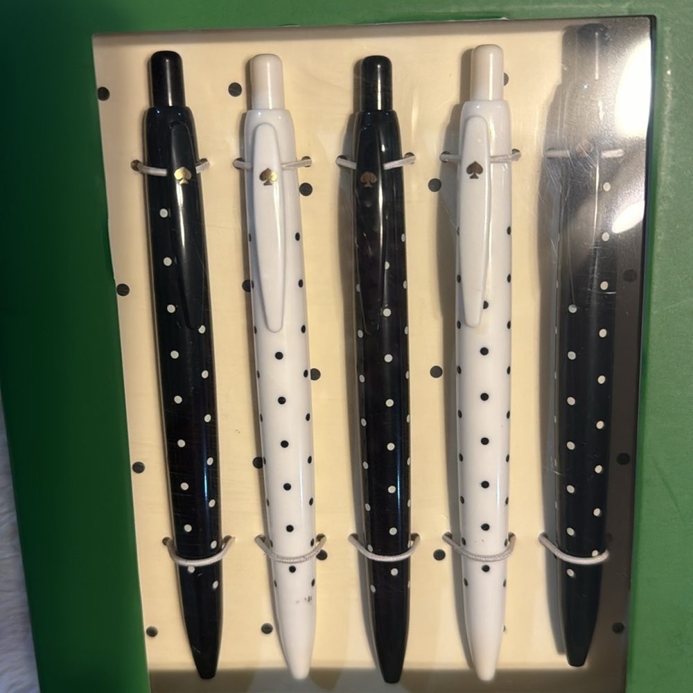 NWT Kate Spade Black & White Dot Ink Pen Set - Picture 3 of 4